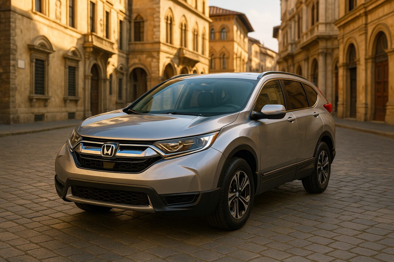 Honda CR-V usato parcheggiato in una città italiana, noleggio a lungo termine SUV usato