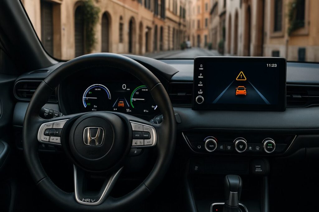 Schermo Honda Sensing e sistema multimediale Honda HR-V Crosstar, calibrazione ADAS e infotainment ibrido