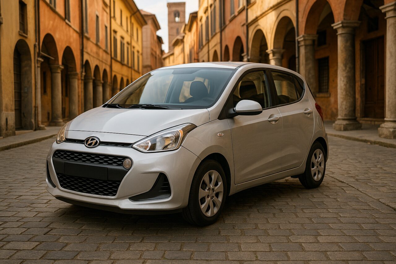 Hyundai i10 usata in noleggio a lungo termine su strada italiana