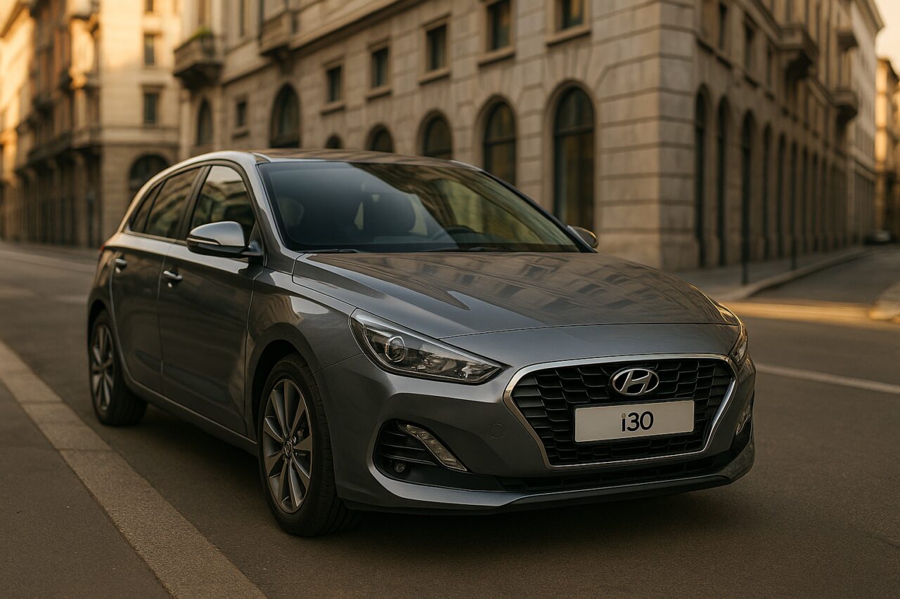 Hyundai i30 usata in noleggio a lungo termine su strada italiana