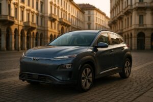 Hyundai Kona Elettrico usato in noleggio a lungo termine su strada italiana