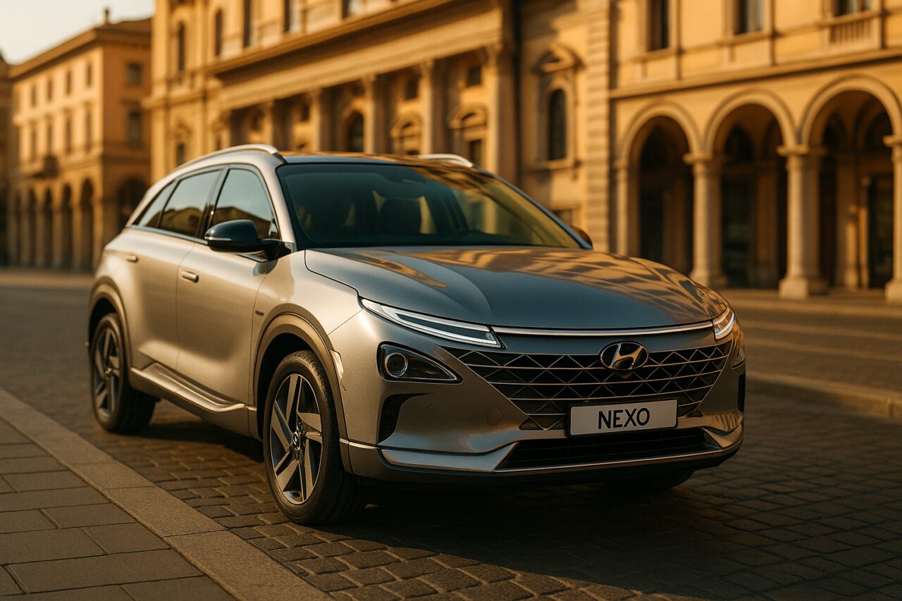 Hyundai Nexo a idrogeno in noleggio a lungo termine su strada italiana