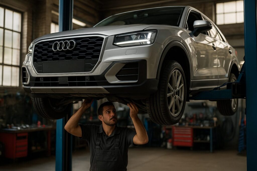 Ispezione sospensioni anteriori Audi Q2 usata officina italiana NLT