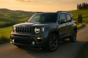 Jeep Renegade 4xe ibrido plug-in in noleggio a lungo termine su strada italiana in Toscana