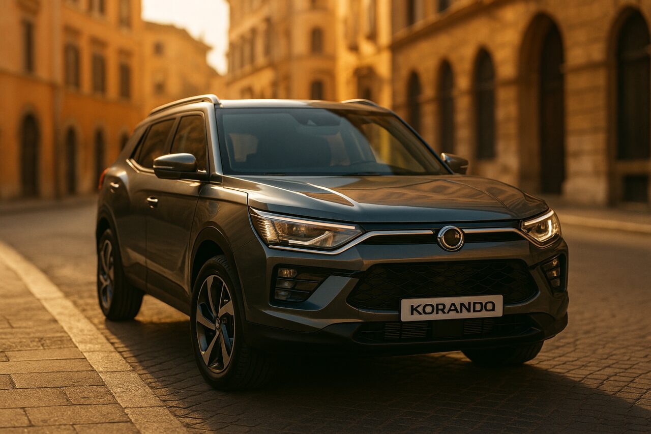 KGM Korando SUV usato in noleggio a lungo termine su strada italiana