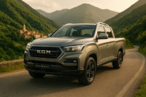 KGM Musso pick-up in noleggio a lungo termine su strada italiana, guida tecnica manutenzione