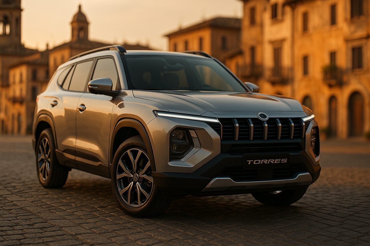 KGM Torres SUV in noleggio a lungo termine su strada italiana, guida tecnica completa