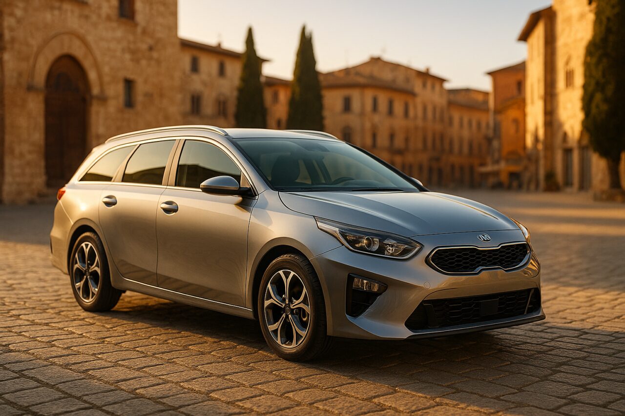 KIA Ceed Tourer usata in noleggio a lungo termine parcheggiata in una città italiana