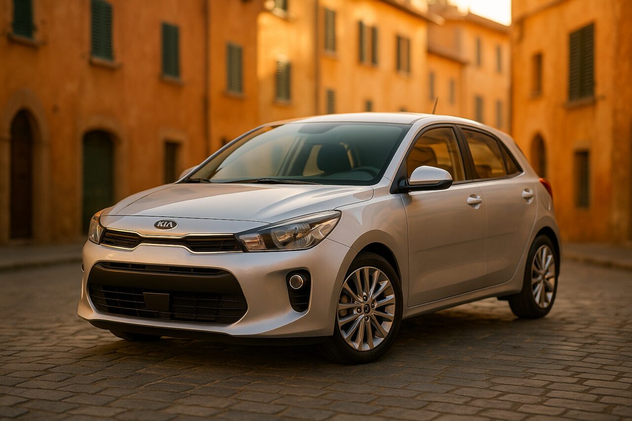 Kia Rio usato noleggio a lungo termine su strada italiana
