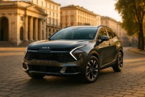 KIA Sportage usato in noleggio a lungo termine parcheggiato in una strada italiana