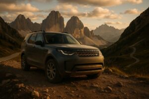 Land Rover Discovery usato in noleggio a lungo termine su strada di montagna italiana