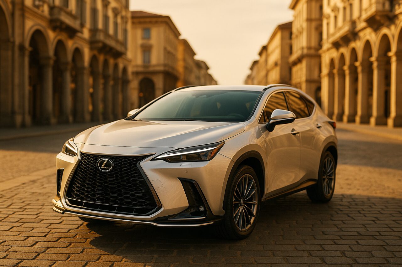 Lexus NX usato in noleggio a lungo termine parcheggiato in una città italiana