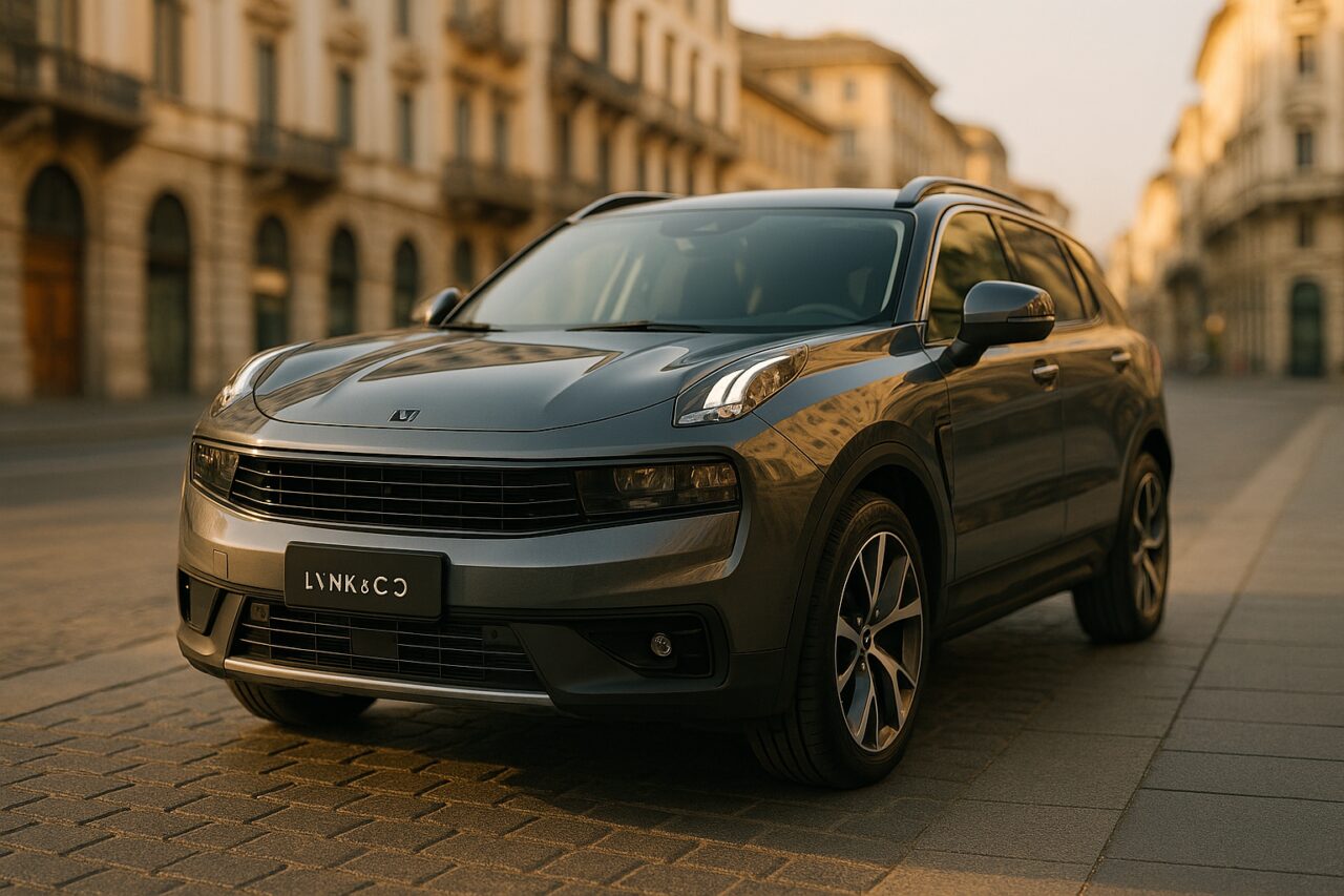 Lynk & Co 01 usata in noleggio a lungo termine parcheggiata in una città italiana