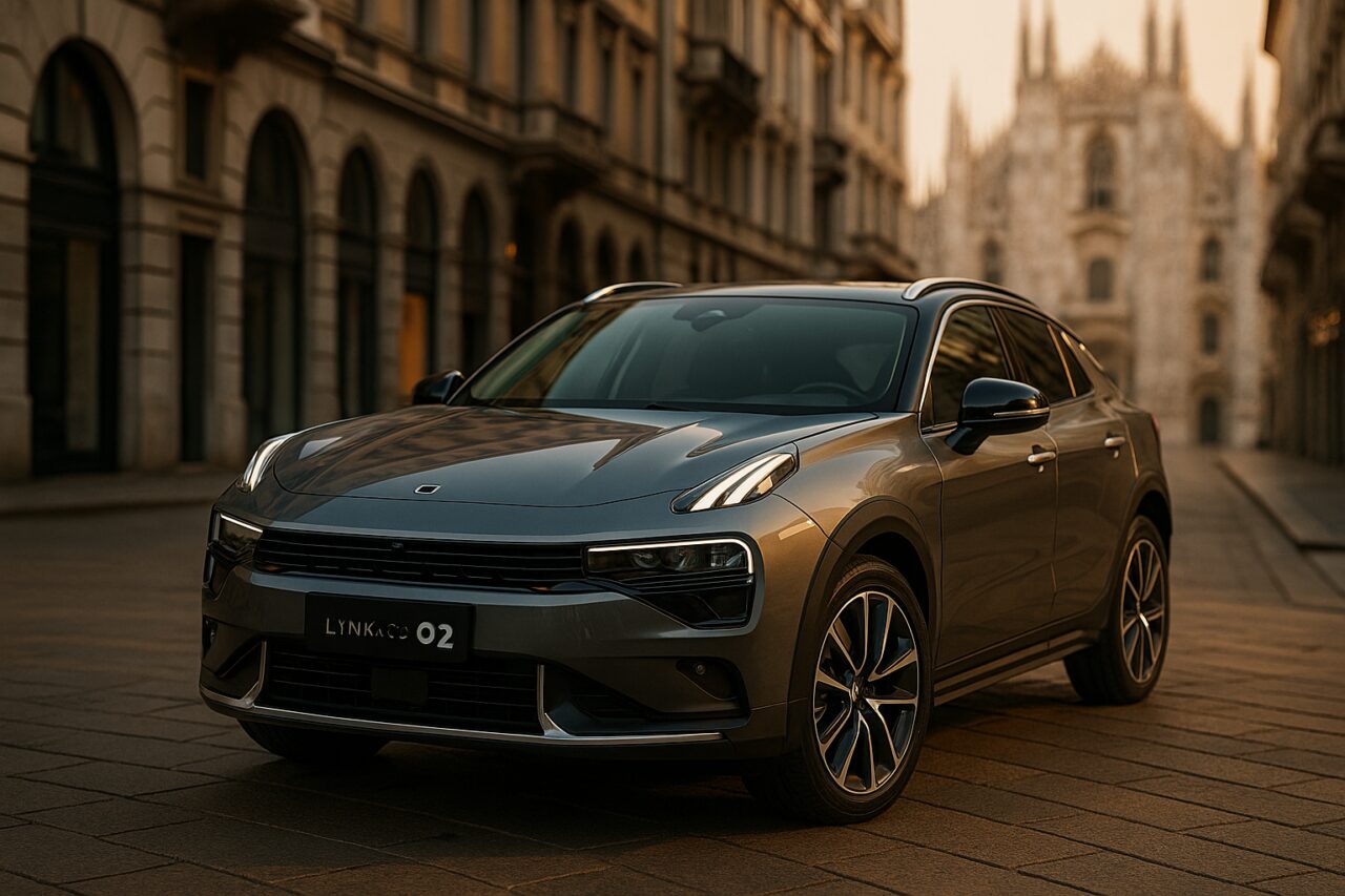 Lynk & Co 02 SUV usato in noleggio a lungo termine su strada urbana a Milano