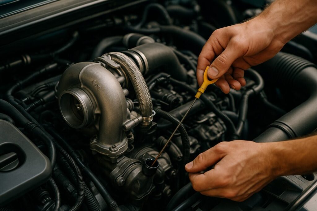 Controllo olio motore turbo Audi Q2 manutenzione noleggio lungo termine