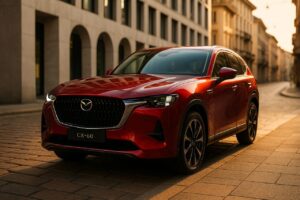 Mazda CX-60 SUV in noleggio a lungo termine parcheggiato in una strada di Milano