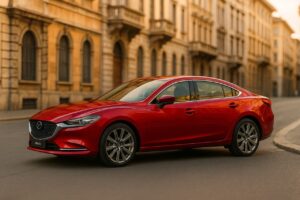 Mazda6 usata in noleggio a lungo termine su strada italiana, berlina seminuova km0
