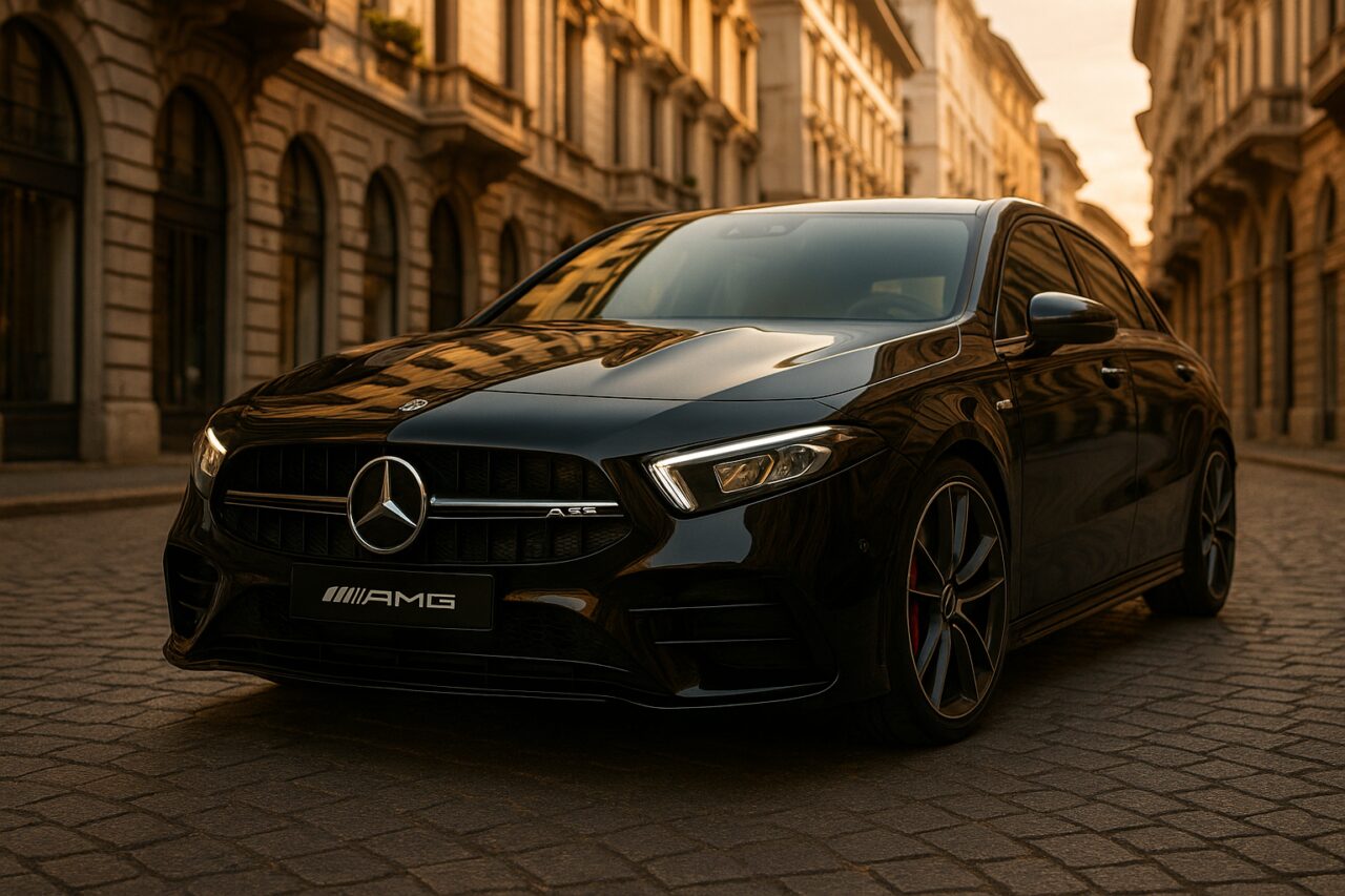 Mercedes-AMG A 35 4MATIC usata in noleggio a lungo termine su strada italiana