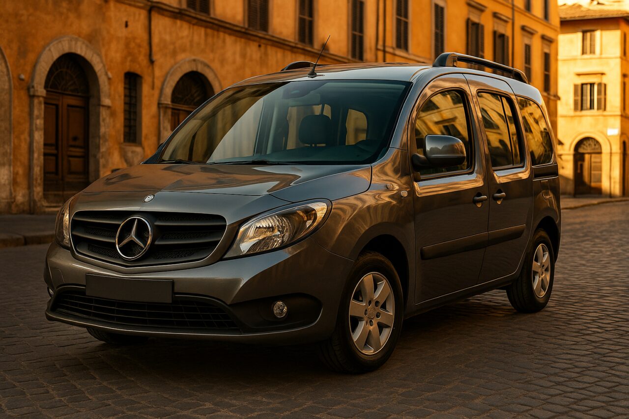 Mercedes Citán Tourer usato parcheggiato in una strada italiana, noleggio a lungo termine