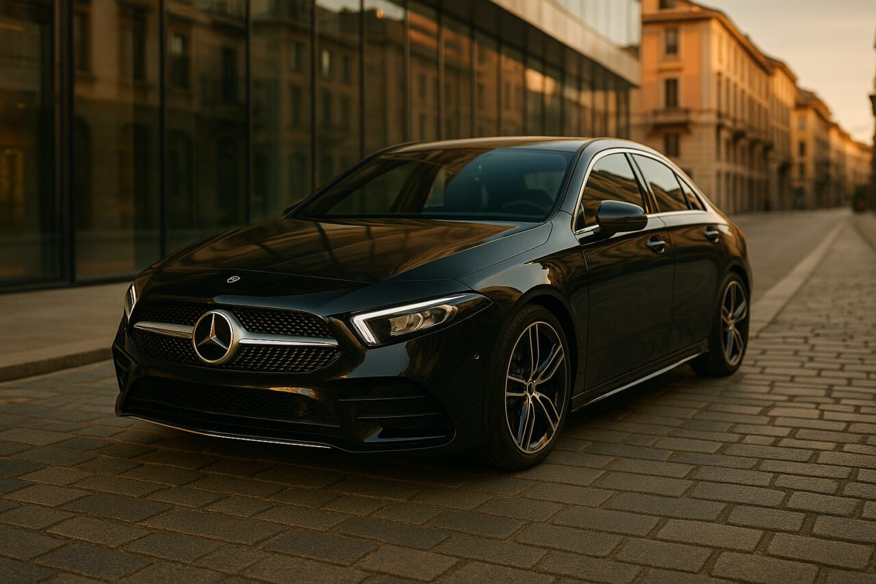 Mercedes Classe A Sedan Ibrida Plug-in in noleggio a lungo termine su strada italiana