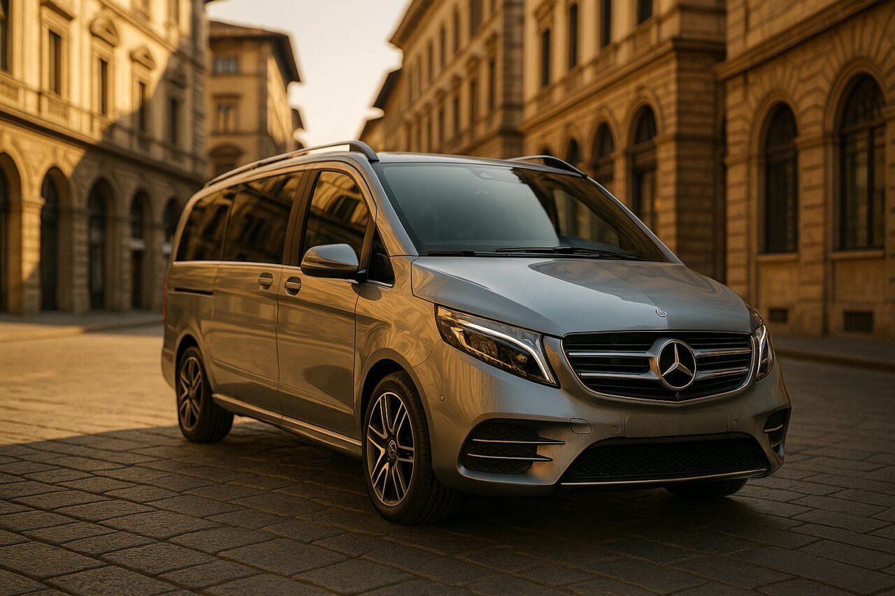 Mercedes Classe V usata in noleggio a lungo termine parcheggiata in una città italiana