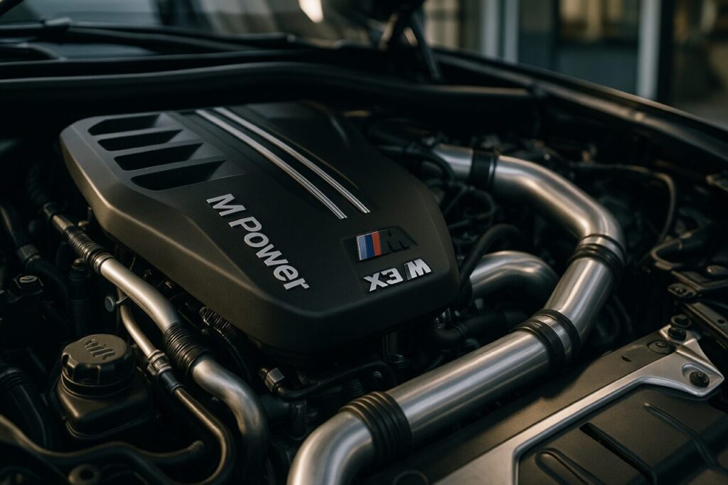 Motore S58 biturbo della BMW X3 M: manutenzione olio e fluidi nel noleggio a lungo termine