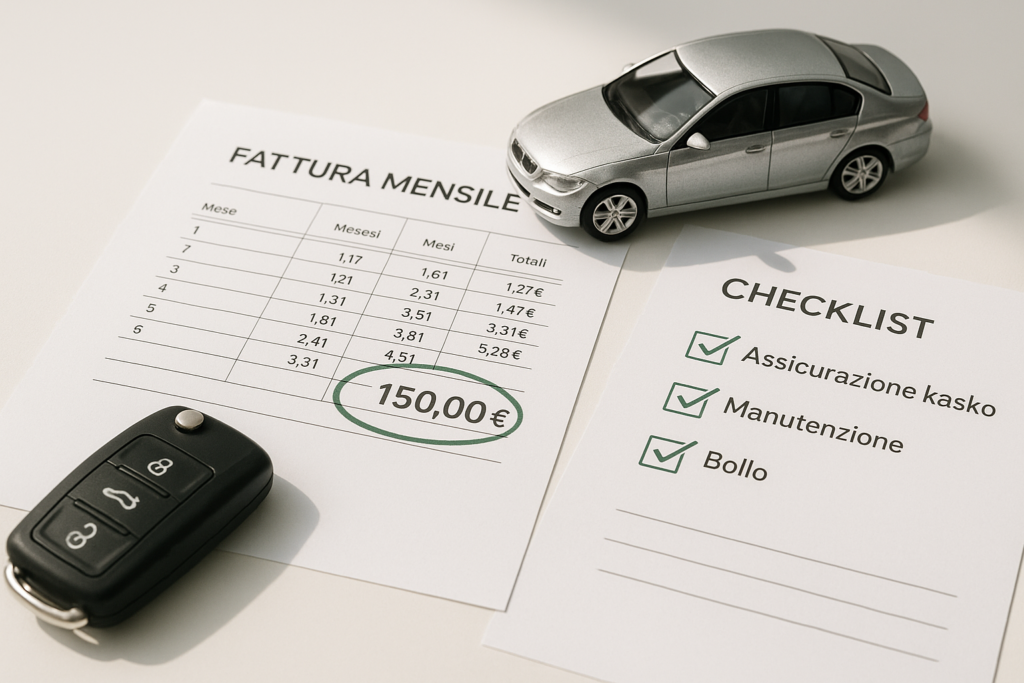 Contratto NLT auto usata con servizi inclusi: kasko, manutenzione e bollo
