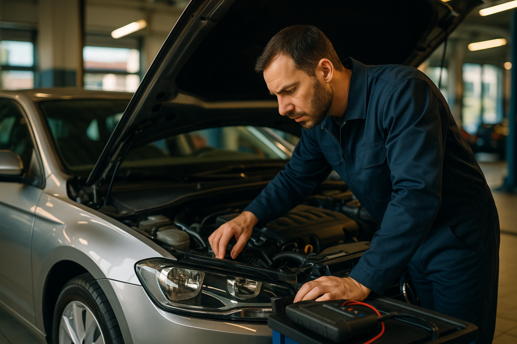 Controllo tecnico professionale di auto usata presso centro noleggio lungo termine certificato