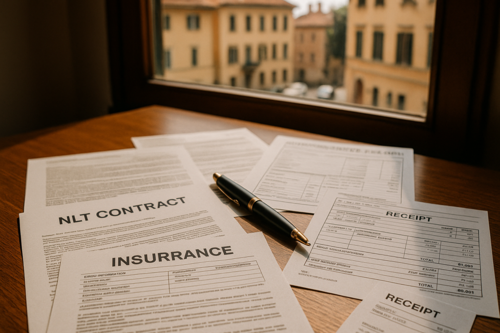 Documentazione contratto noleggio lungo termine, assicurazione e manutenzione auto usata km0 Italia