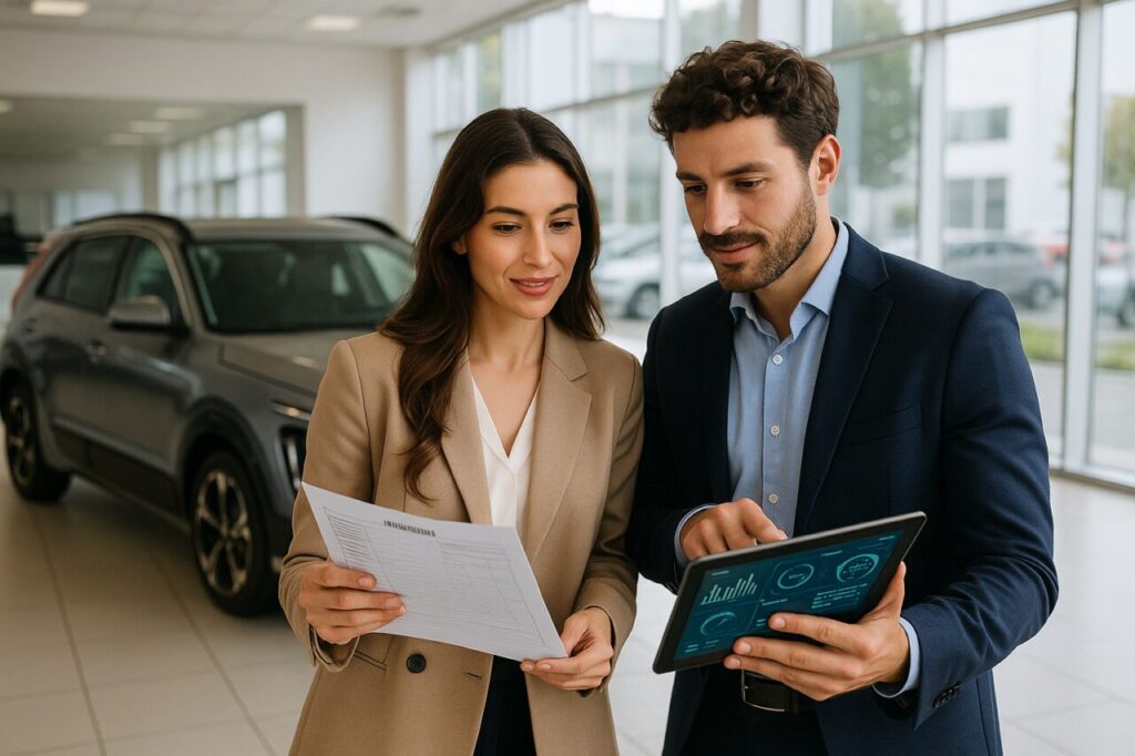 Coppia italiana valuta noleggio a lungo termine KIA Niro usato con documentazione manutenzione
