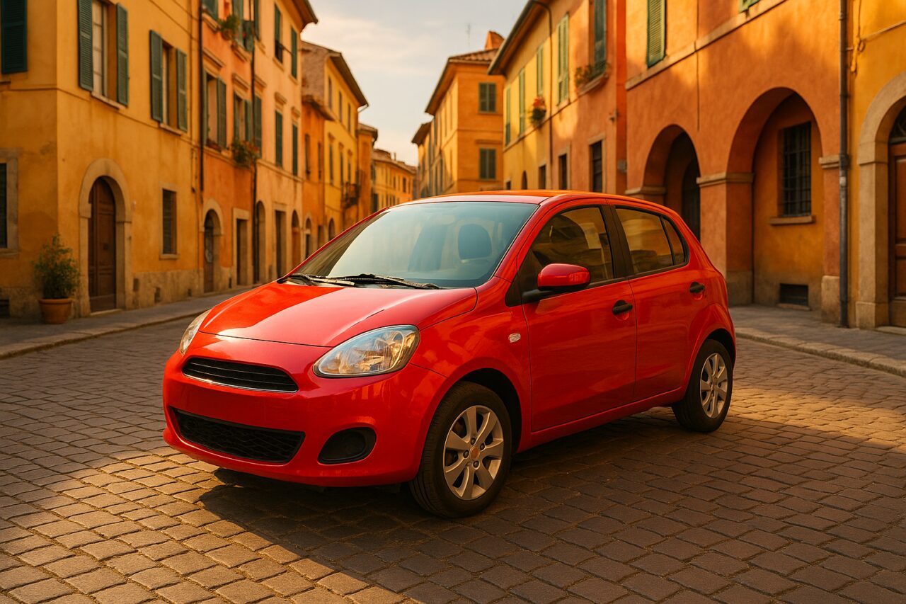 Auto di segmento B usata in noleggio a lungo termine su strada italiana