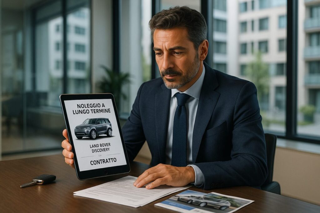 Professionista italiano firma contratto di noleggio a lungo termine per Land Rover Discovery usato km0