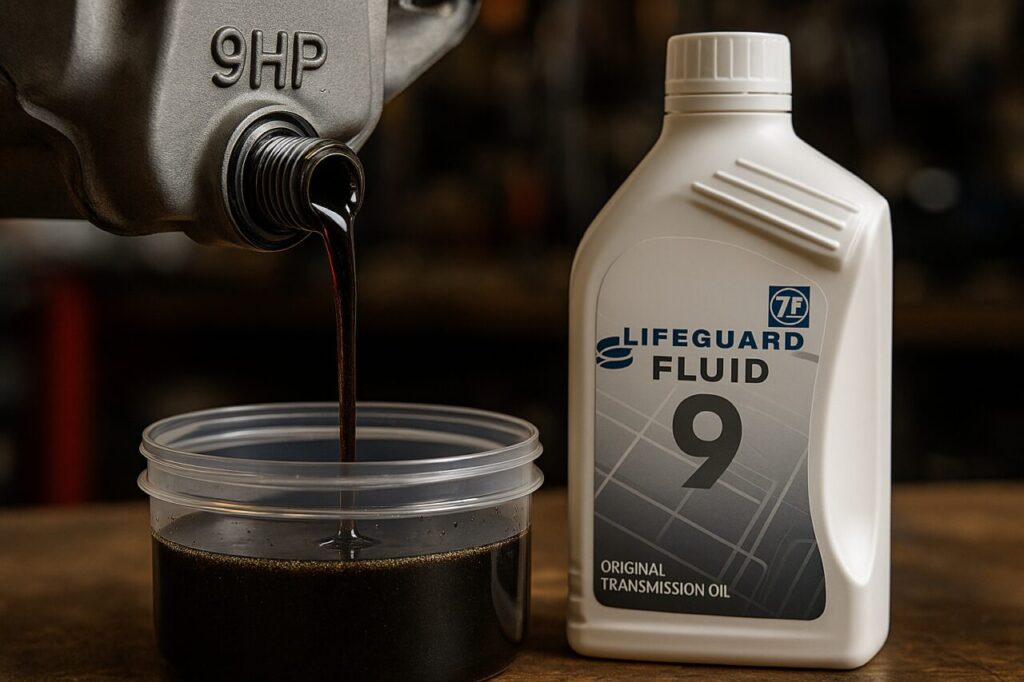 Sostituzione olio cambio automatico ZF 9HP con ZF Lifeguard Fluid 9 originale su Jeep Cherokee KL