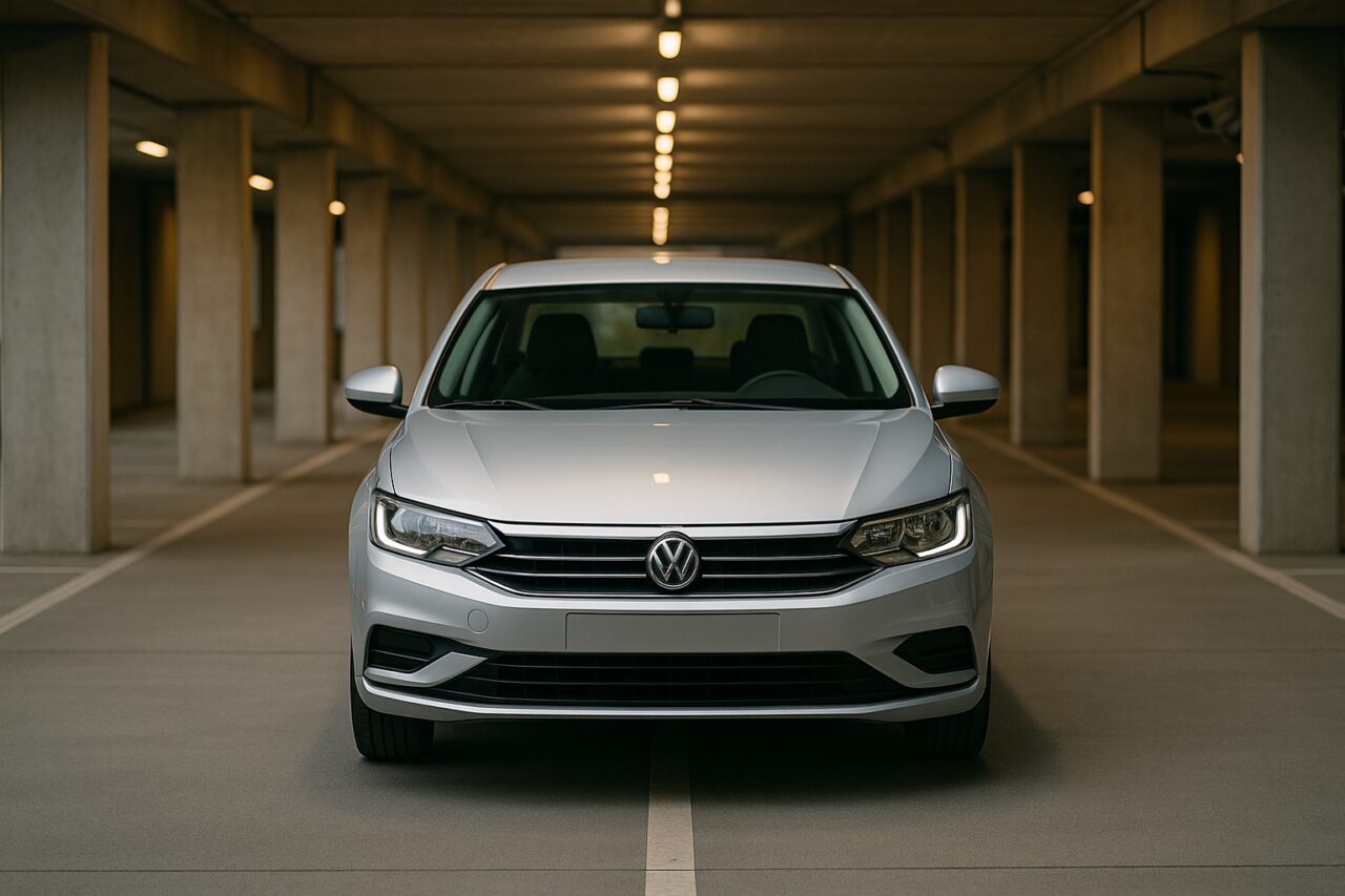 Auto usata parcheggiata in sicurezza in un garage coperto in Italia - noleggio a lungo termine