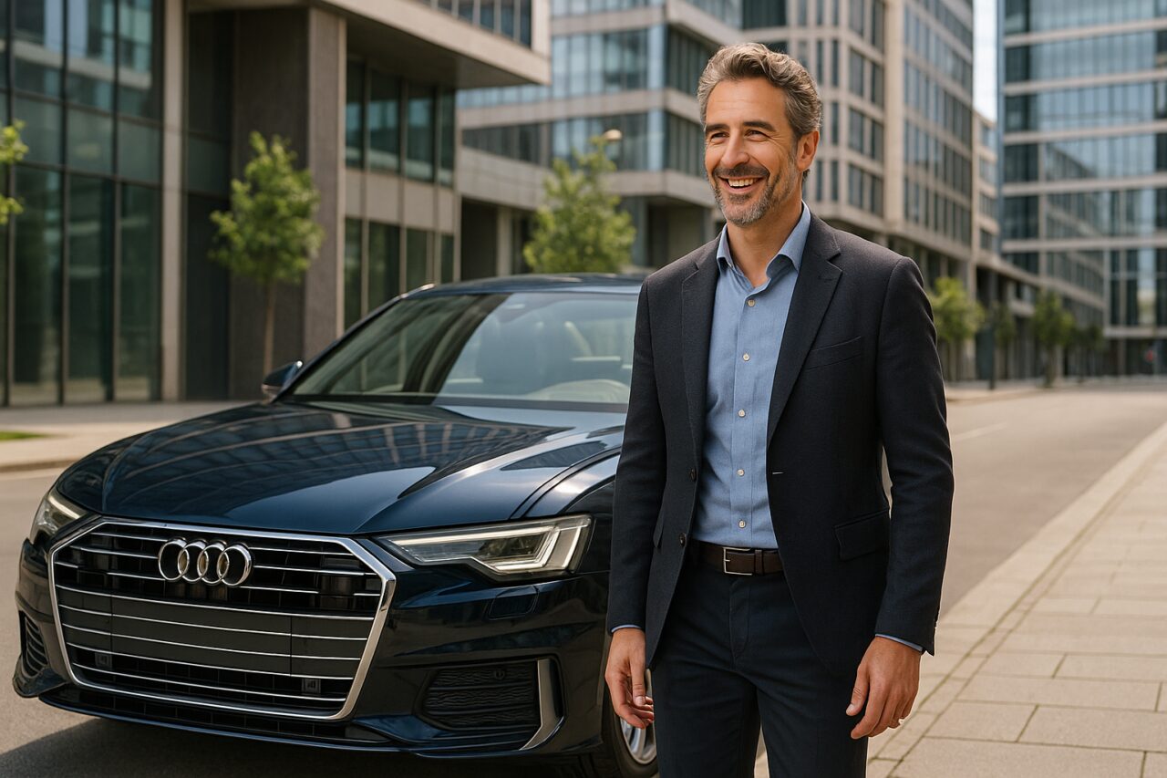 Professionista italiano con Audi A6 in noleggio a lungo termine senza anticipo