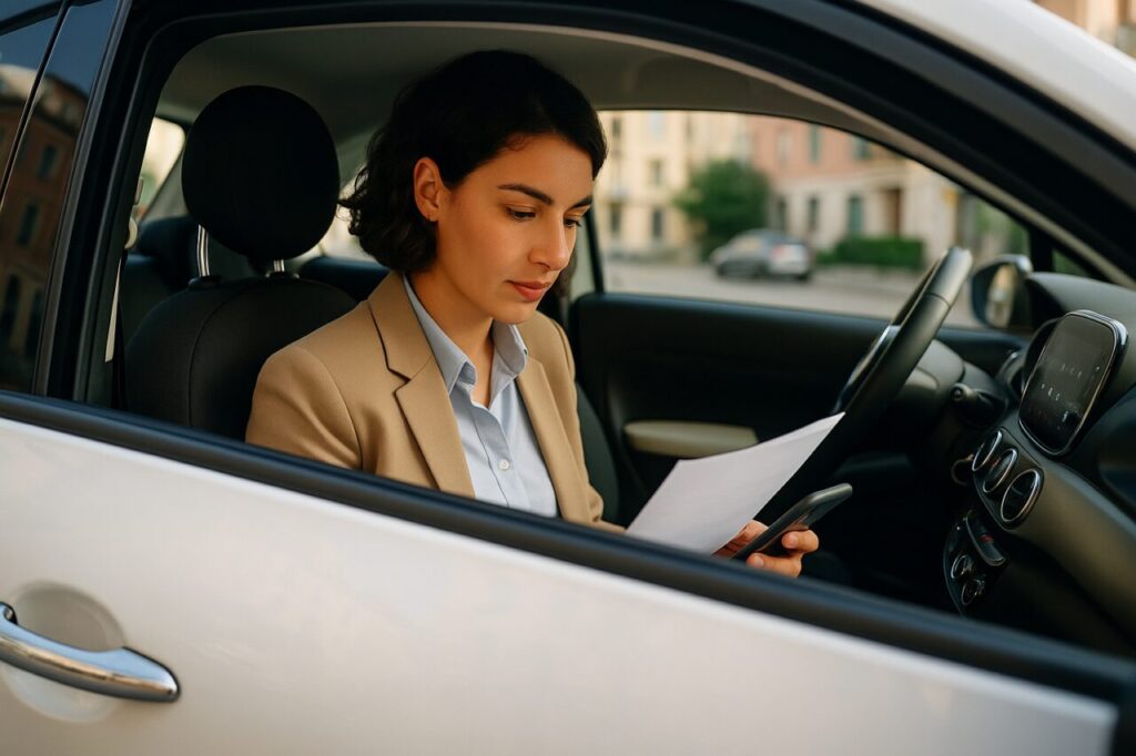 Professionista italiano in auto a benzina usata con noleggio lungo termine tutto incluso