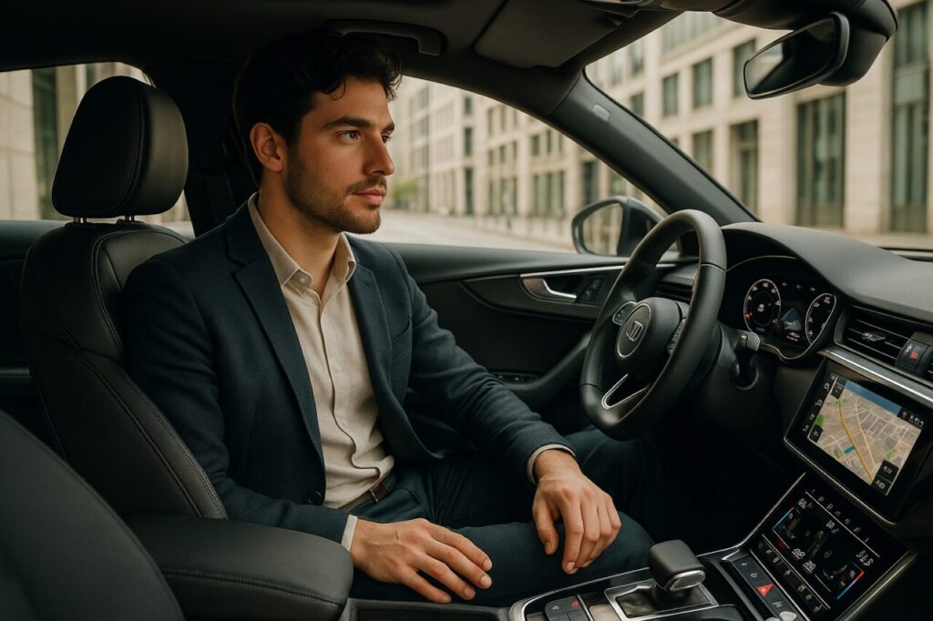 Professionista italiano in auto premium segmento C con noleggio a lungo termine km0