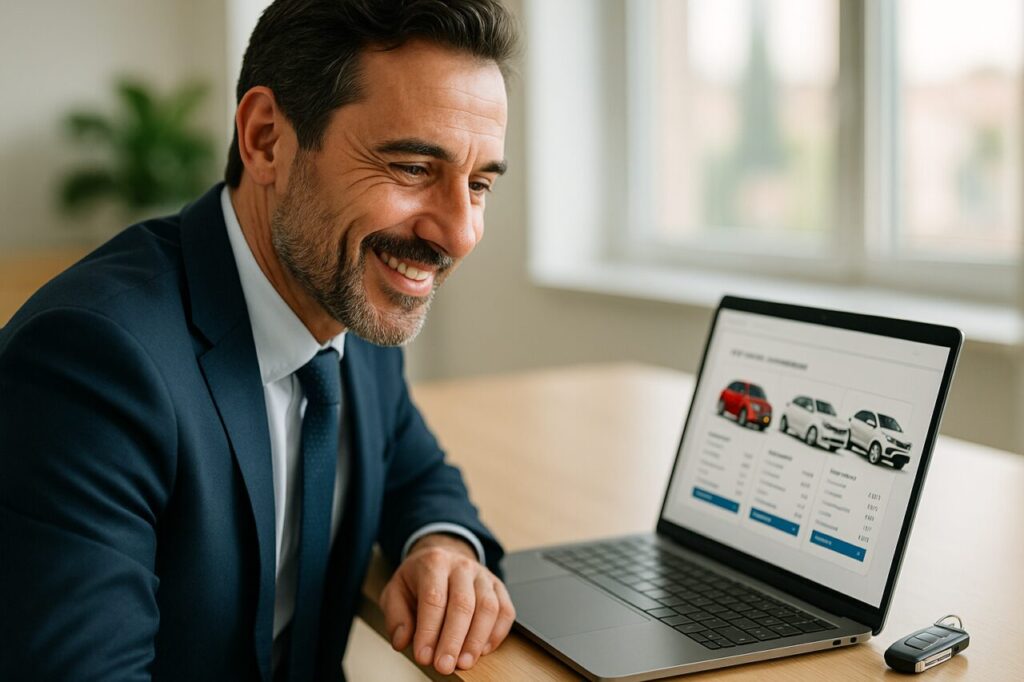 Professionista italiano confronta offerte di noleggio a lungo termine auto usate su NLT Usato.it