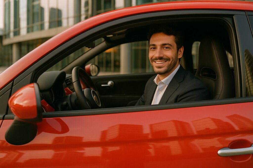 Professionista italiano in noleggio a lungo termine Alfa Romeo MiTo usata a Milano