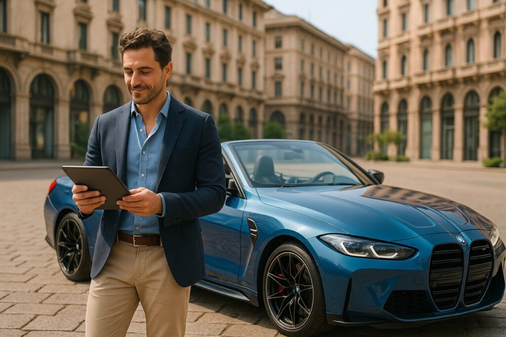 Professionista italiano firma contratto di noleggio a lungo termine per BMW M4 Competition Cabrio usata
