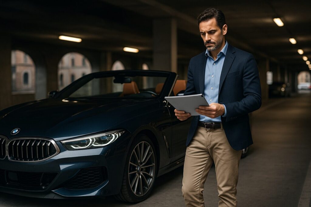 Professionista italiano valuta noleggio a lungo termine BMW Serie 8 Cabrio usata a Roma