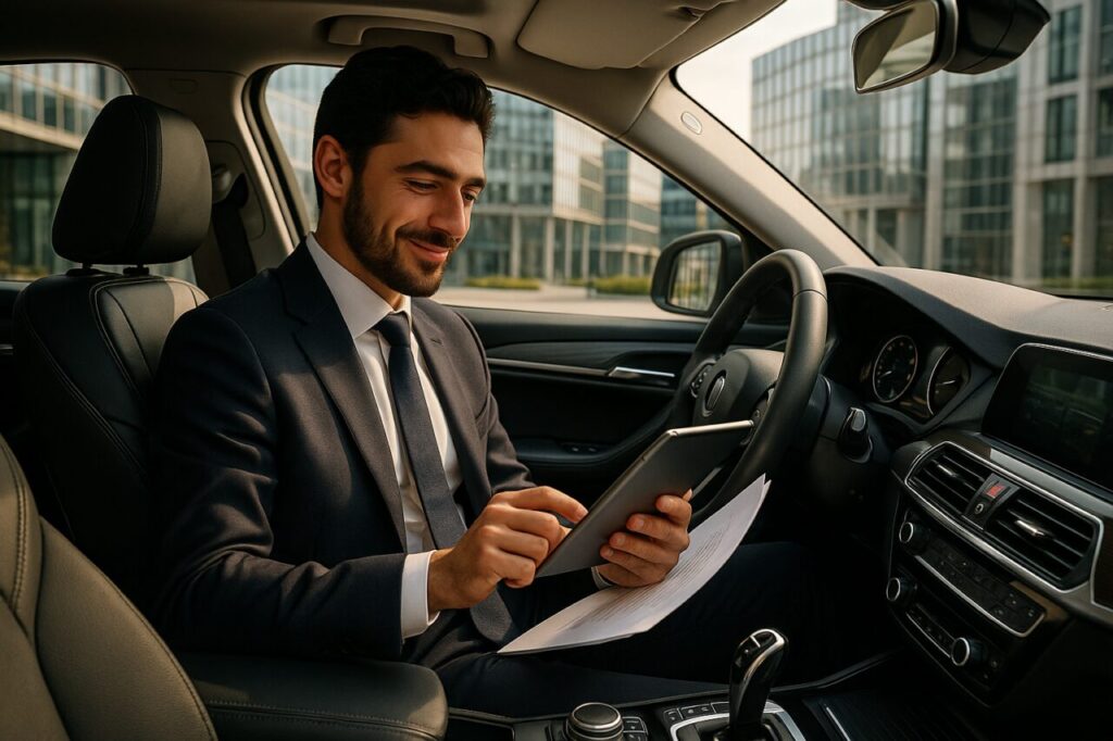 Professionista italiano in un SUV usato a noleggio lungo termine per partita IVA