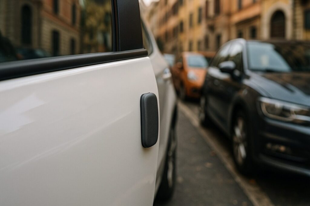 Protezione parabordi per portiere auto in parcheggio urbano italiano - proteggere la vernice in NLT