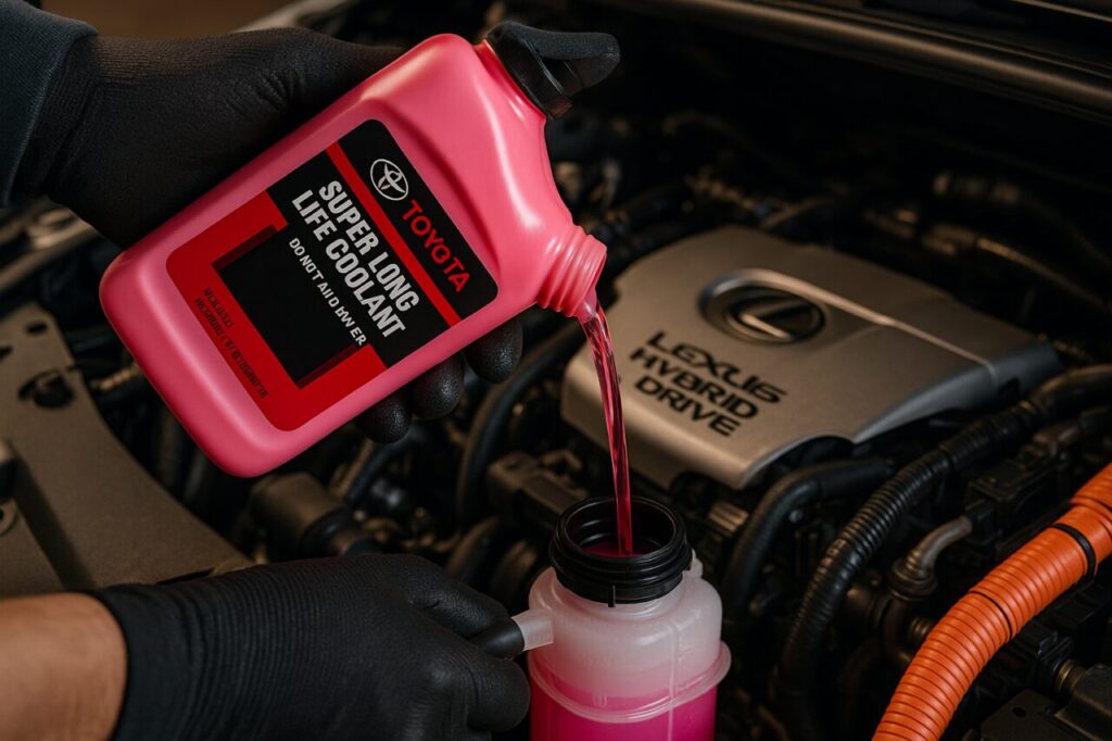 Sostituzione refrigerante Toyota SLLC nel circuito di raffreddamento elettronica Lexus NX ibrido