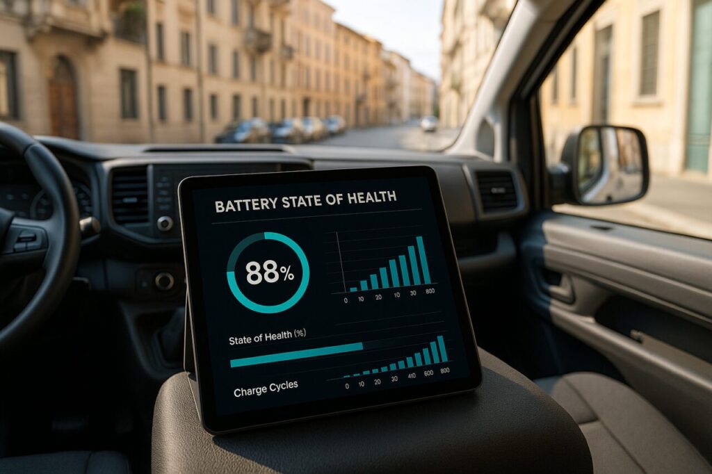 Report State of Health batteria Fiat E-Ulysse usato prima del noleggio lungo termine