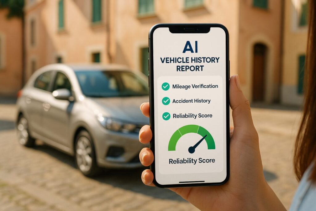 Verifica storia veicolo con intelligenza artificiale per auto usata in NLT